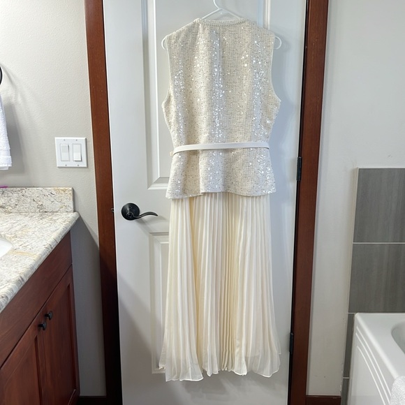 Self-Portrait White Midi A-Line Skirt - Picture 10 of 16